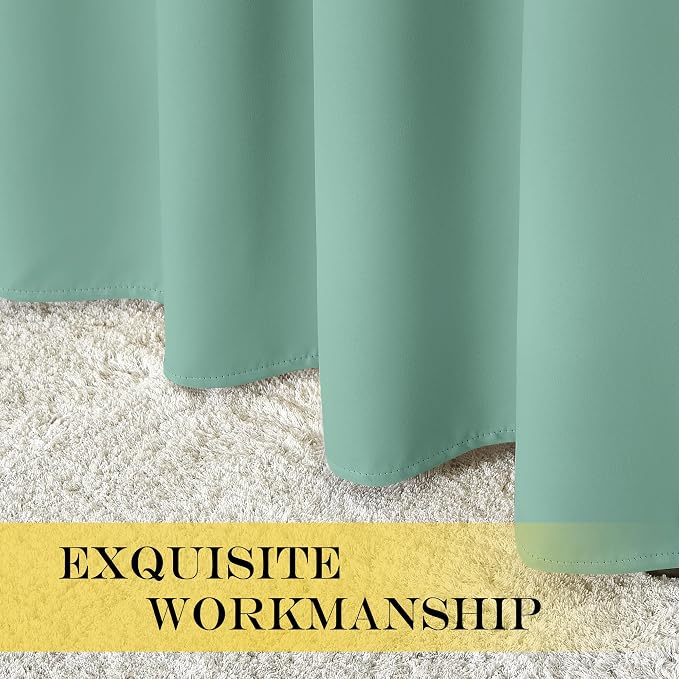 NICETOWN Sliding Door Window Treatment Blackout Patio Door Curtain Panels, Privacy Thermal Drapes for Bedroom Living Room Department with Grommet Top (Aqua Blue, W66 x L110)