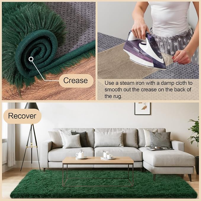Mugorn Small Soft Shag Rugs for Bedroom, 4x6 Fluffy Area Rugs for Living Room