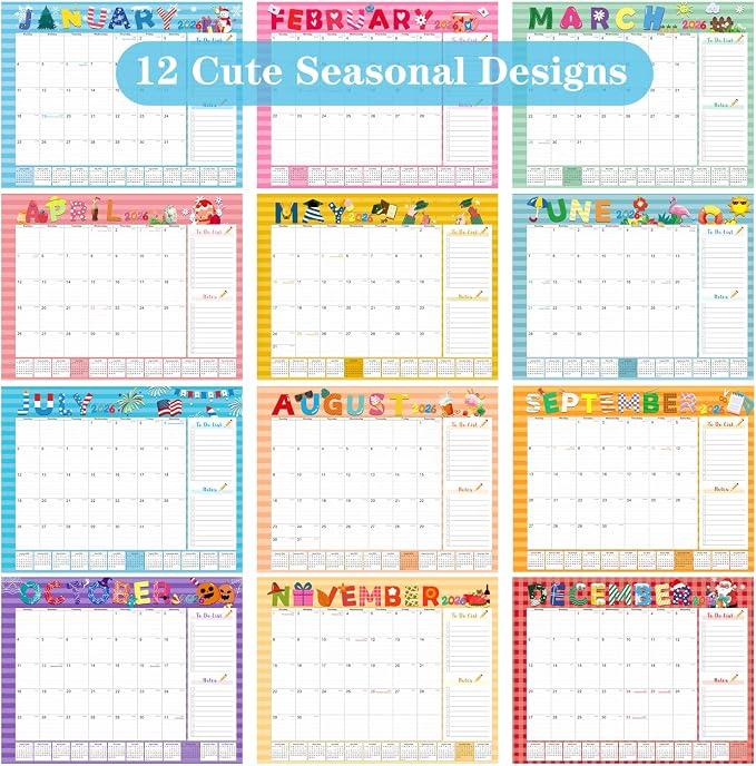 Lateefah Desk Calendar 2026, Large 22'' x 17'' Desk Calendar 2026-2027, 18 Month Desktop Calendars for Home & Office, Use Jan 2026 to June 2027