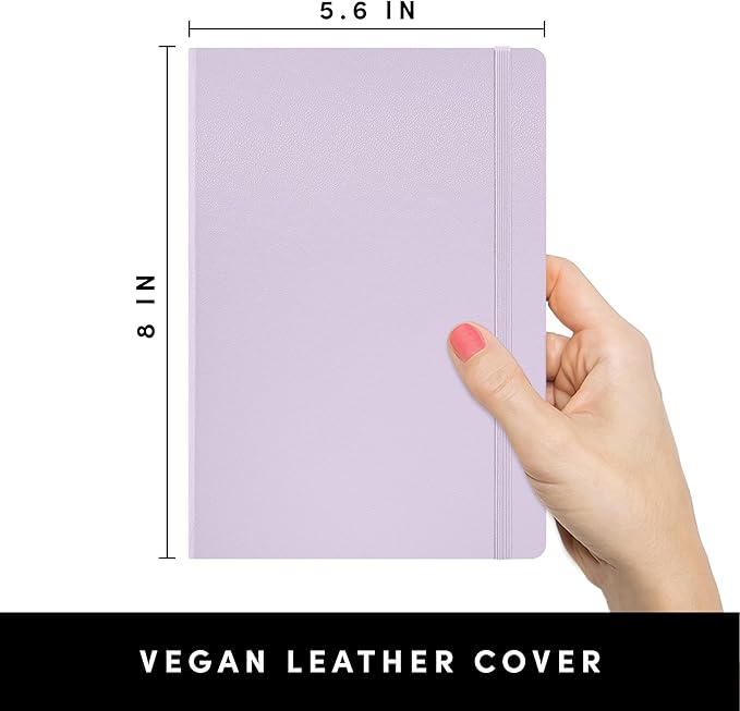 PAPERAGE Lined Journal Notebook, Hardcover Journal for Women & Men, 252 Pages, (5.6 in x 8 in), College Ruled Journaling Notebook for Work, School Supplies & Note Taking, (Lavender)