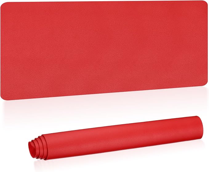 PATIKIL Large Desk Mat, 48"x17" Non-Slip Waterproof PU Leather Desk Pad, Dual Sided Desktop Protector Cover for Office Home Work Study, Dark Red