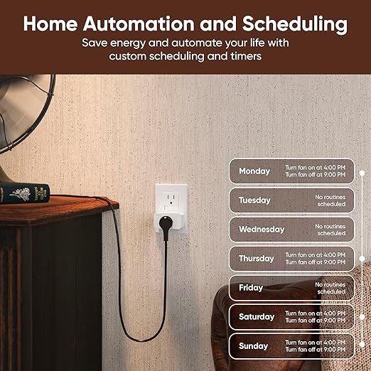 Wyze Plug, 2.4GHz WiFi Smart Plug, Works with Alexa, Google Assistant, IFTTT, No Hub Required, Two-Pack, White