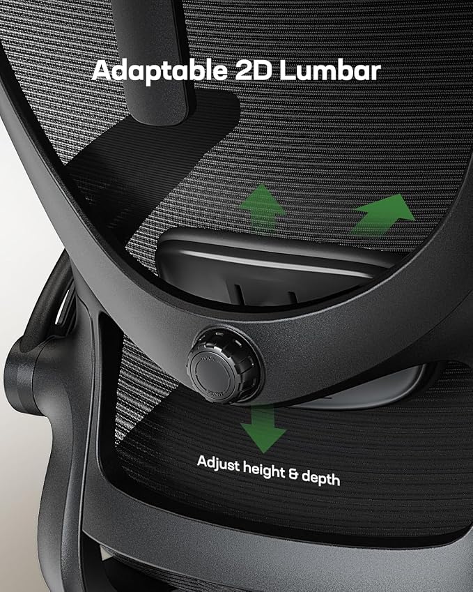 Marsail Ergonomic Office Chair with 3D Armrests, Pack of 3 | Office Desk Chair with High Back Mesh, Adjustable Lumbar Support, Rolling Work Swivel Task Chairs with Wheel, Headrest, home