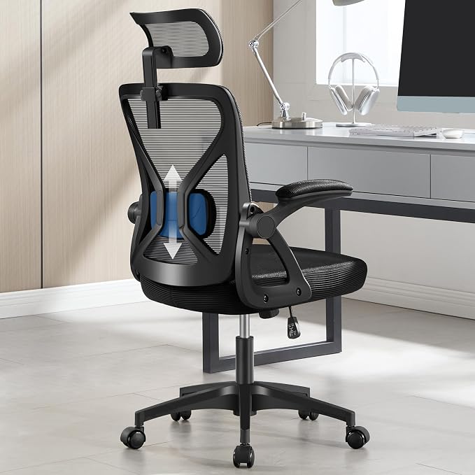 400 Lbs Mesh Ergonomic Office Chair, High Back with Lumbar & Headrest for Home Office