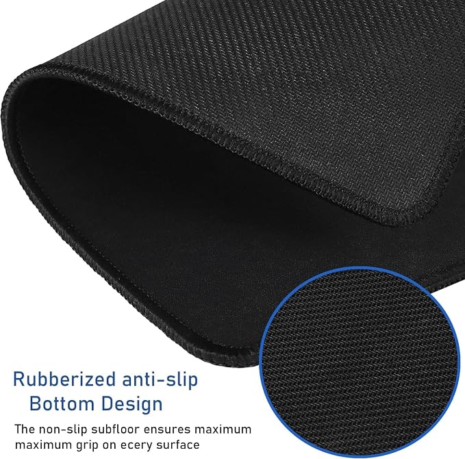 Gaming Mouse Pad, Large Desk Mouse Pad with Stitched Edges,(35.4X15.7In) Durable Non-Slip Natural Rubber Base, Waterproof Computer Keyboard Pad Mat for Esports Pros/Gamer/Desktop/Office/Home, Black