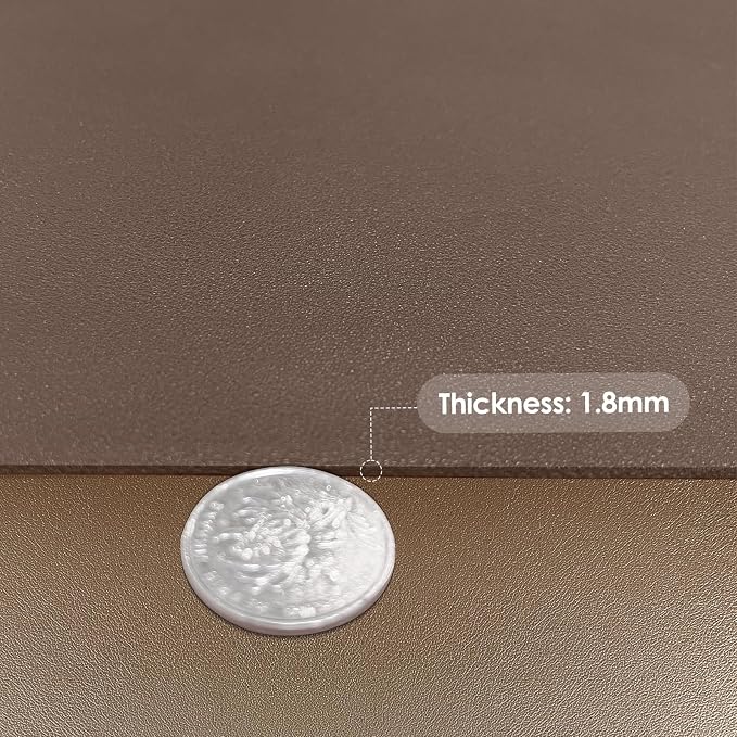Faux Leather Table Cover,1.8mm Thick,42x66 Inch Table Protector,Table Protector for Dining Room Table,Dining Table Cover,Table Cover Protector(Mud Color+Champagne Gold,42x66)