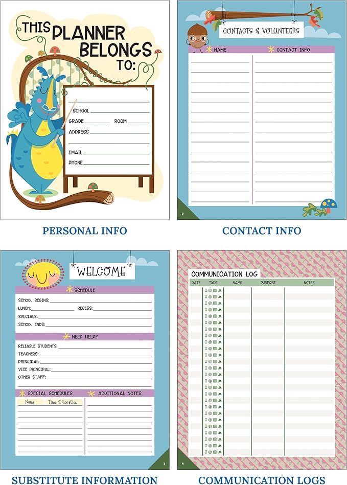 Carson Dellosa Education Fairy Tale Forest Teacher Planner, Undated 8"x11" Lesson Plan Book With Stickers, Class Schedule, Weekly Calendar, Classroom Must Haves, Homeschool Essentials, School Supplies