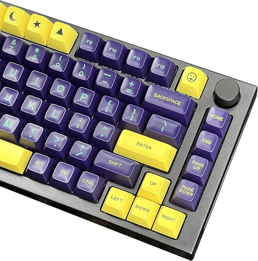 Guffercty kred SA Profile PBT Keycaps,173 Full Set Double Shot Durable Keycaps for Custom Mechanical Keyboard Gamers Typists (Cyberpunk)