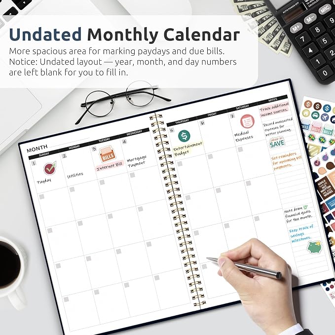 Budget Planner - Monthly Budget Book with Expense Tracker Notebook, Undated Bill Organizer & Finance Planner to Take Control of Your Money, Account Book to Manage Your Finances-Garden of Whimsy