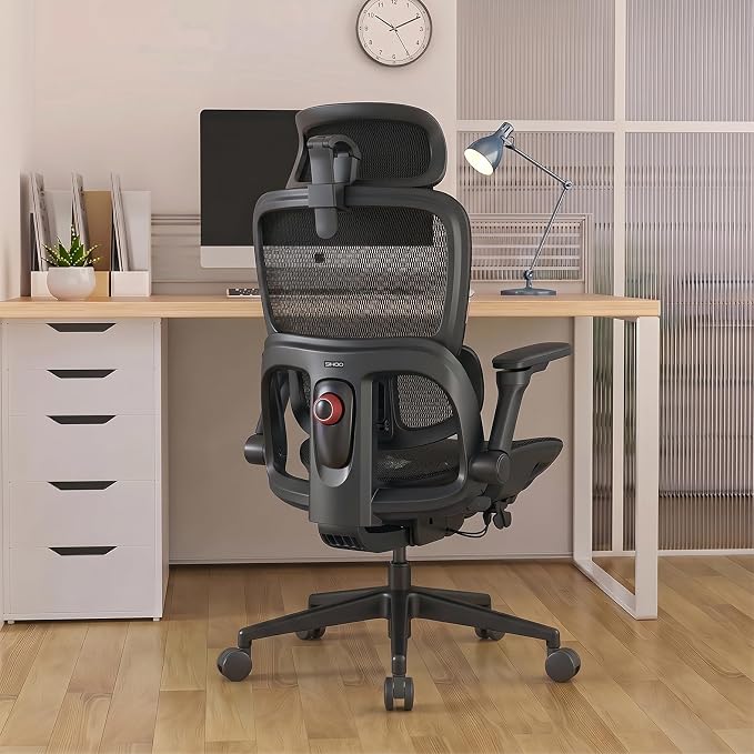 SIHOO B300 PRO Ergonomic Office Chair, High Back Mesh Computer Chair with Wide Headrest, 6D Flip-Up Rotatable Armrests, Adaptive Lumbar Support, 135° Reclining Home Office Desk Chair, Soft Black