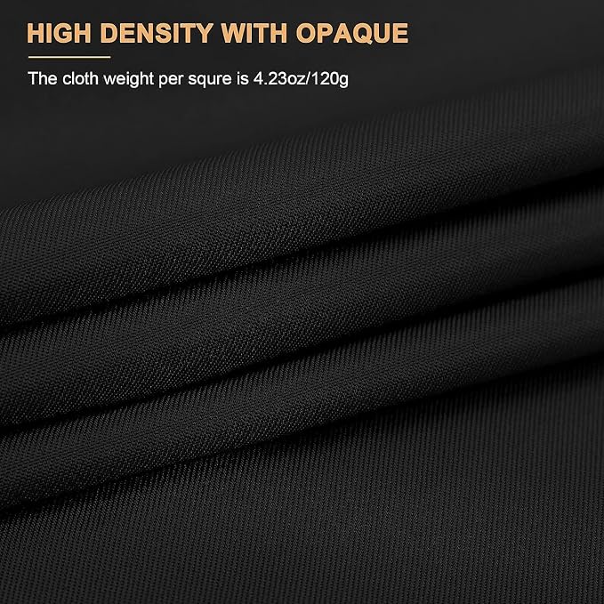 Aimosen 10 X 12 FT Large Black Backdrop Background for Photography, Pure Black Photo Backdrop Screen for Zoom Meeting, Polyester Cloth Fabric Curtain, Chromakey Video Photoshoot Studio Conference