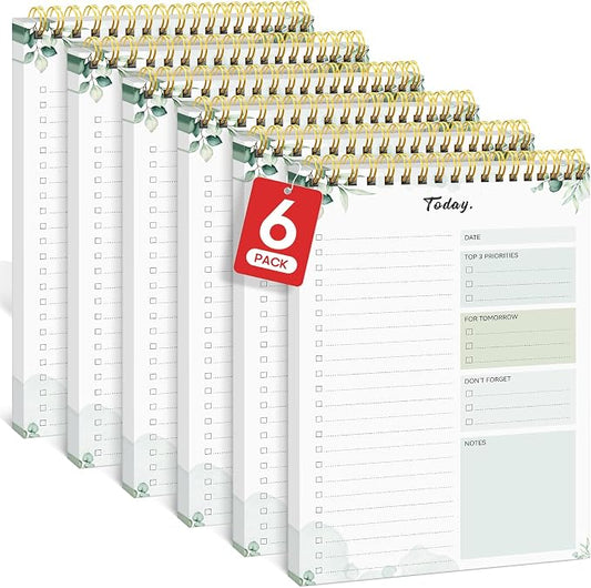 Taja 6 Pack of To Do List Notepad - To Do List Notebook for Work with 52 Sheets, 9.8" x 6.5", Undated Daily Planner Perfect for Daily Tasks and Goal Setting, Notepad Suitable for Office, Home & School - Nature