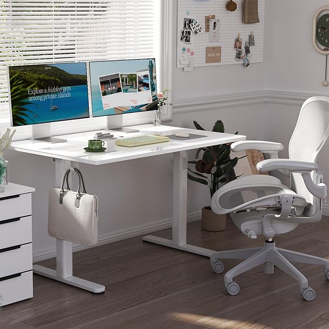 Claiks Glass Standing Desk, 40x24 Inch, Black | Adjustable Height, Tempered Glass Top, Stand Up, Quick Install, 3 Memory Presets