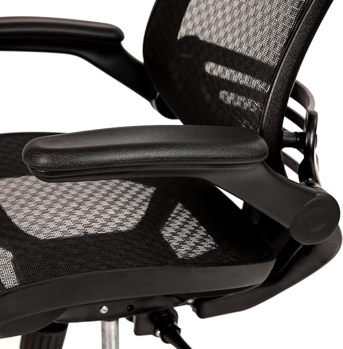 Flash Furniture Warfield Mid-Back Transparent Black Mesh Executive Swivel Office Chair with Black Frame and Flip-Up Arms