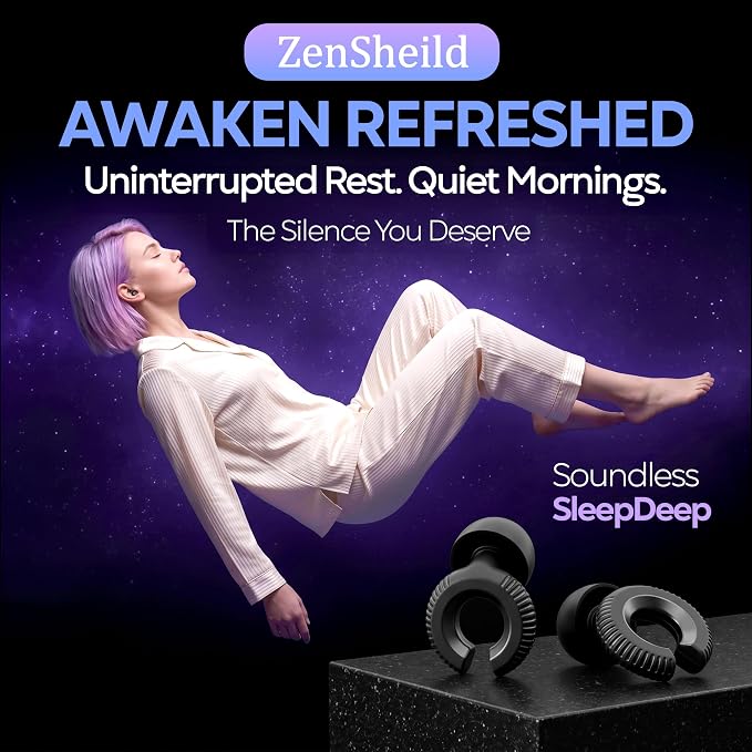 Silicone Earplugs – Reusable Noise Reduction Sleep Ear Plugs with 4 Tip Sizes (XS-L) & Carry Case, Soft Comfortable Ear Plugs for Sleep, Deep Focus, Work, Travel, & Concerts