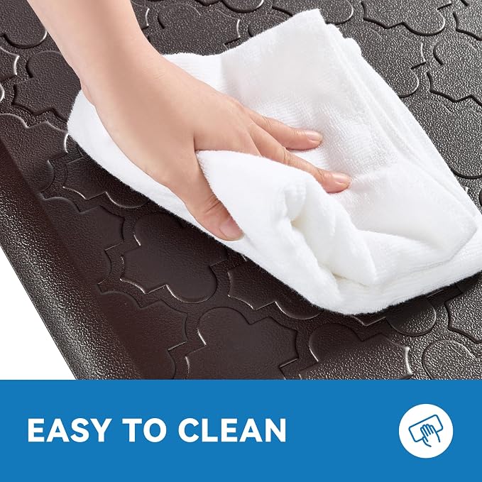 Kitchen Mat Cushioned Anti Fatigue for Floor, Non-Slip Waterproof Comfort Rug for Kitchen Sink, Standing Desk & Laundry, 20"x60", Chocolate