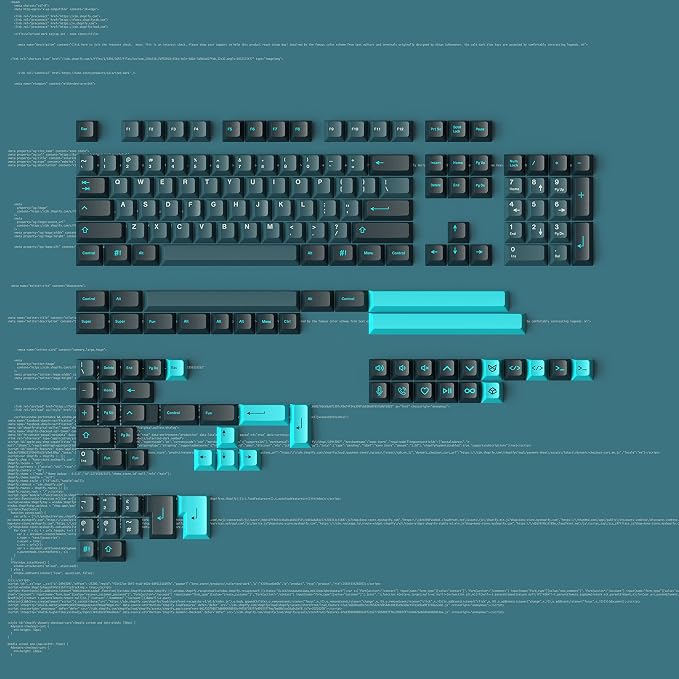 Kono KDS Solarized Dark Keycap Set - Base Kit, Artisan, Coding, Blue, Black, PBT Keycaps