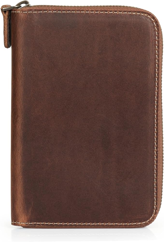 Londo Genuine Leather Padfolio – Portfolio Folder with Pencil Holder, Notepad & Zipper Closure for Business, Office & Travel