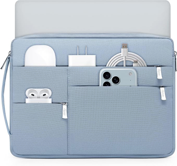 HYZUO 14-15 Inch Laptop Sleeve Bag for MacBook Air 15 M5 A3448 M4 M3 M2 2026-2023, MacBook Pro 15, 15" Surface Laptop, XPS 14/15 Plus, Notebook Case for 14" HP Dell Lenovo Asus Acer, Pale Blue
