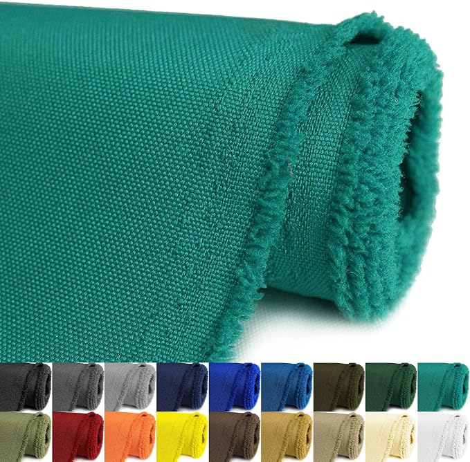 Waterproof Canvas Fabric by The Yard 58inch 600D Upholstery Material Polyester Fabric Outdoor Water Resistant Fabric for Sewing Chair Patio Cushion Purse Bag Interior, Pre Cut 5 Yard Teal
