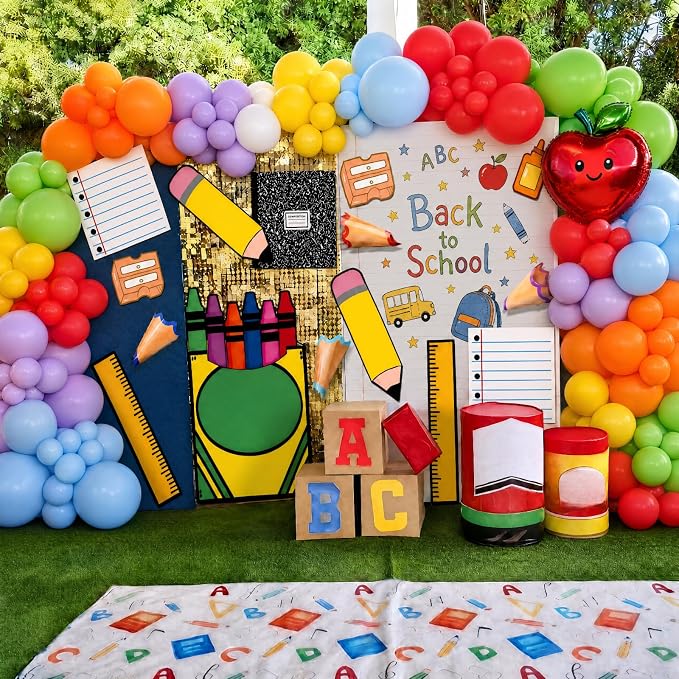 Frienda 24 Pcs Back to School Decoration Large Cardstock Cut-Outs Bulletin Board Decorations Preschool Pre-k DIY Backdrop Photo Booth Prop Classroom Wall Kit Decor Kindergarten Party Supplies