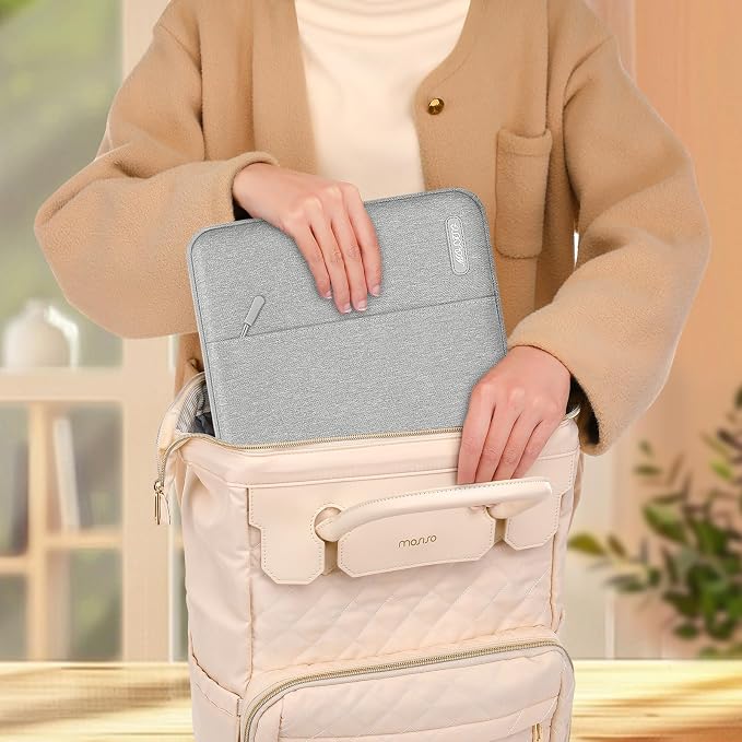MOSISO Laptop Case 17.3 inch, 17-17.3 inch Laptop Sleeve Compatible with Dell, HP, Lenovo, Asus, Acer, Alienware, Polyester Vertical Computer Sleeve Bag with Pocket, Gray