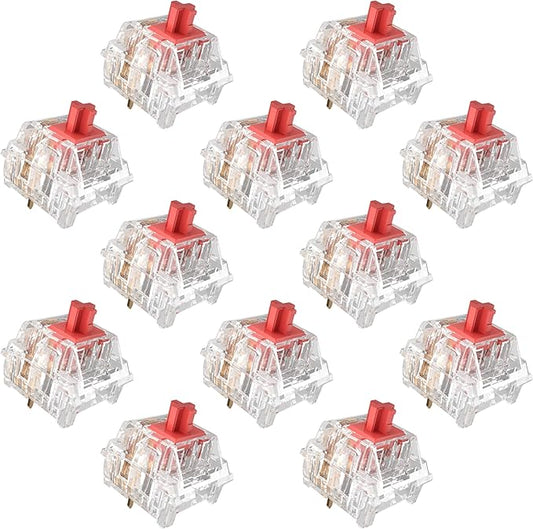 Zhouwang Burgundy Switch Mechanical Keyboard Replacement,3 Pin Linear/Accurate Typing/Dustproof/RGB Transparent Gaming Keyboard Switches(90Pcs)