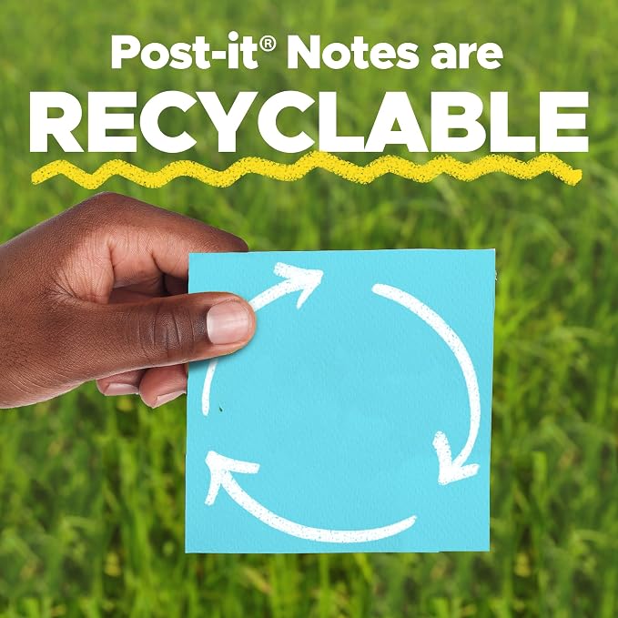 Post-it Super Sticky Notes, 3 Sticky Notes Pads, 3 x 3 in., School Supplies and Oﬃce Supplies, 2X the Sticking Power, Neutrality Collection (Pack of 5)