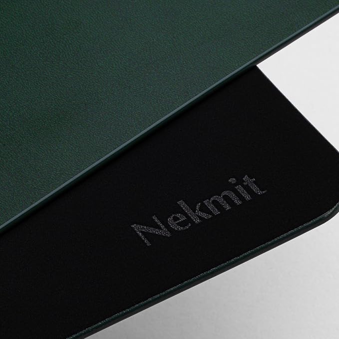 Nekmit Leather Desk Blotter Pad 24 x 14 Inches, Flat, Non-Slip, Waterproof, Green