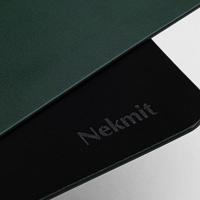 Nekmit Leather Desk Blotter Pad 17 x 12 Inches, Flat, Non-Slip, Waterproof, Green