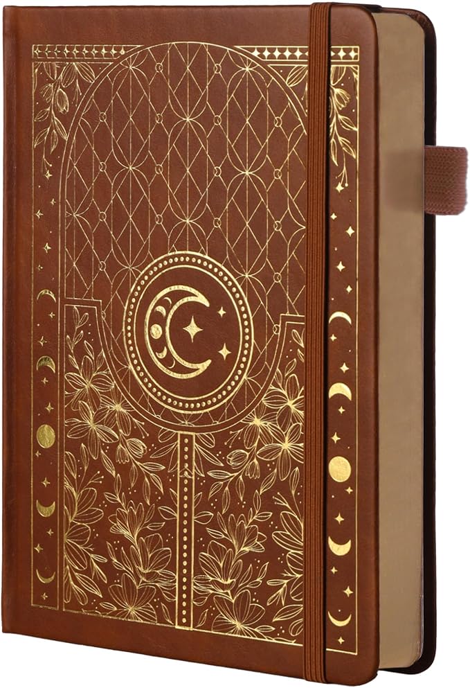 TIEFOSSI Dotted Journal Notebook, 160gsm 190 Numbered Thick Paper, A5 Hardcover Dotted Grid Diary for Women Men Work Writing, Journaling, Drawing, 5.8 x 8.3 in