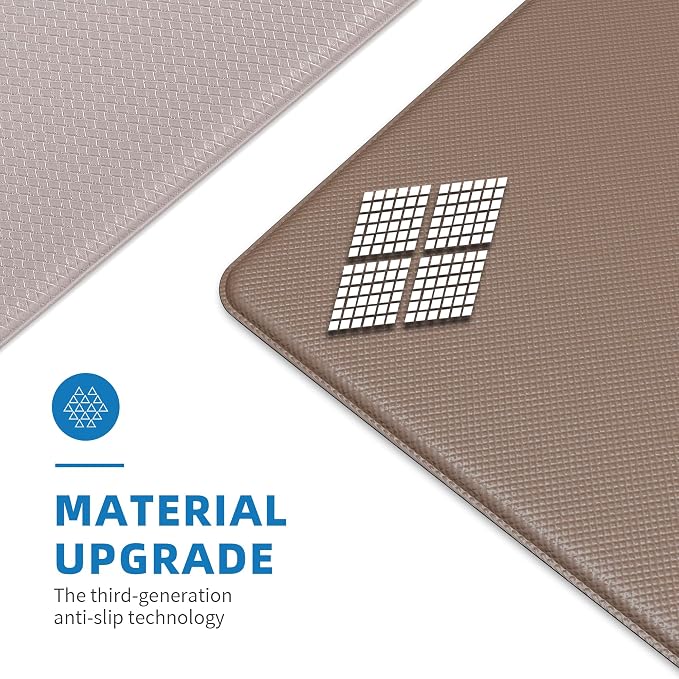 Kitchen Mats for Floor, Extra Long Anti-Fatigue Kitchen Rug, Ivory | Cushioned Comfort,Non-Slip Backing,Waterproof Surface,Soft Underfoot,Easy Clean,Kitchen Sink,Laundry Room,Standing Desk