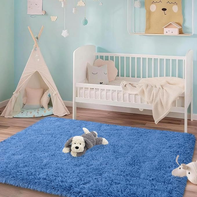 Mugorn Small Soft Shag Rugs for Bedroom, 3x5 Fluffy Area Rugs for Living Room