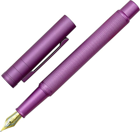 Hongdian Pink Forest Metal Fountain Pen, Beautiful Tree Texture Extra Fine Nib Writing Office Pen