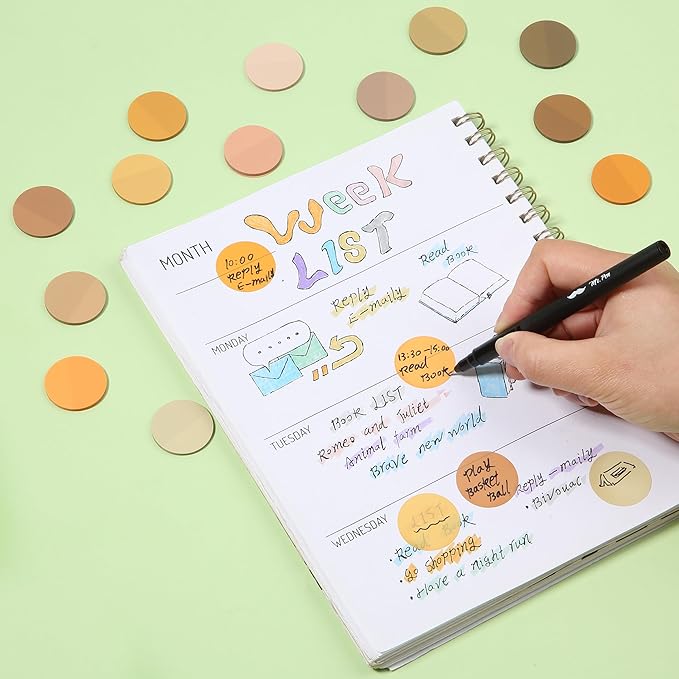 Mr. Pen- Transparent Sticky Note Set, 560Sheets, Colorful, Round Transparent Sticky Notes Set
