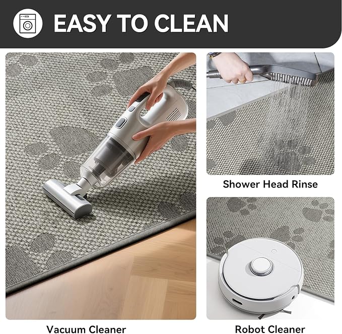YDKGL Non-Slip Kitchen Mats for Floor, Soft Woven Linen Embroidery Kitchen Runner Rug - Super Absorbent Washable Kitchen Sink Mat with Rubber Backing for Office & Home Gray 17x59