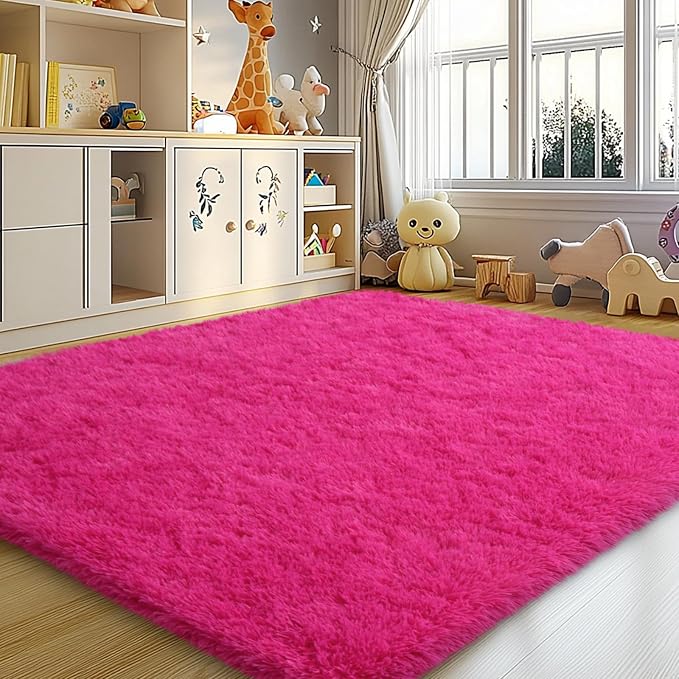 Mugorn Small Soft Shag Rugs for Bedroom, 4x6 Fluffy Area Rugs for Living Room