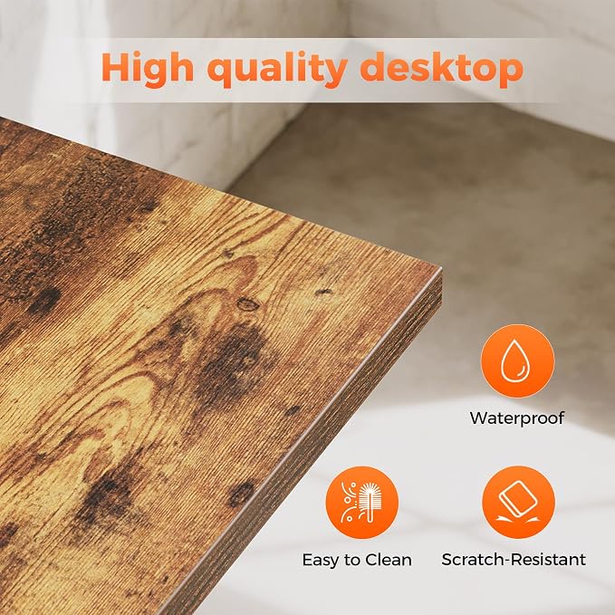Mericonia 48 inch Rolling Computer Desk with Wheels, Gaming Desk for Small Spaces, Modern Simple Style Table for Home Office, Study Writing Table