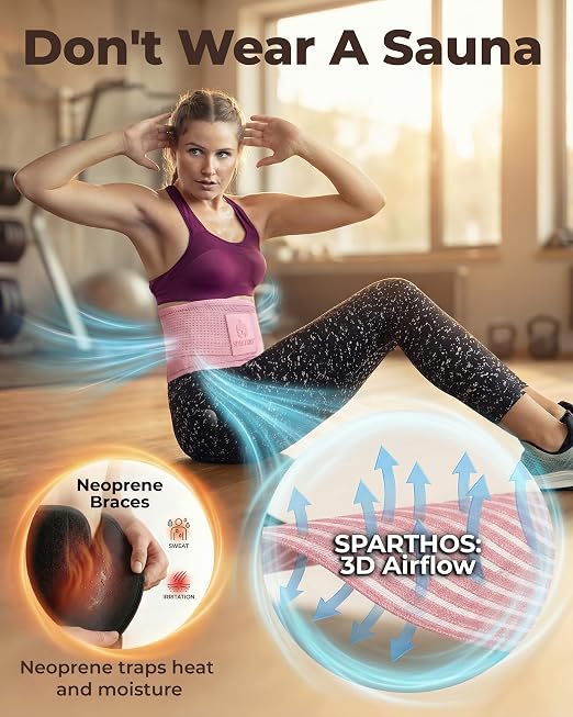 Sparthos Back Brace for Women & Men, Sciatica, Lower Back Pain - Pink-XS