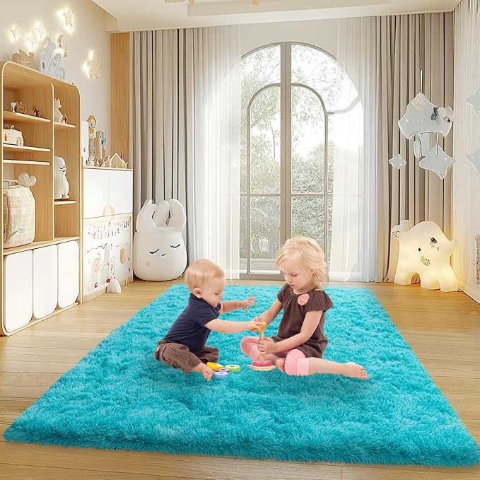 Mugorn Small Soft Shag Rugs for Bedroom, 4x6 Fluffy Area Rugs for Living Room