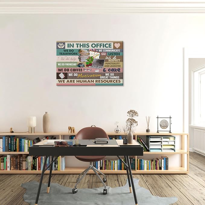 Inspirational Wall Art for Office In This Office We Are Human Resources Wall Art Office Wall Decor Modern Motivation Quotes Painting Prints Prints Artwork for Home 24x16in Framed