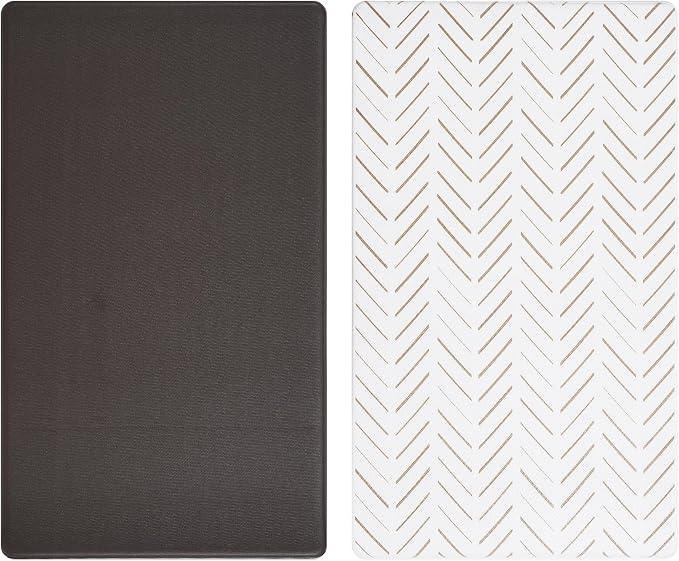 KIMODE Anti Fatigue Kitchen Mat, Boho Kitchen Rugs Sets of 2, Cushioned Kitchen Floor Mats Non Slip, Waterproof Comfort Foam Standing Desk Mat for Laundry, Office, Sink, Light Brown/Beige