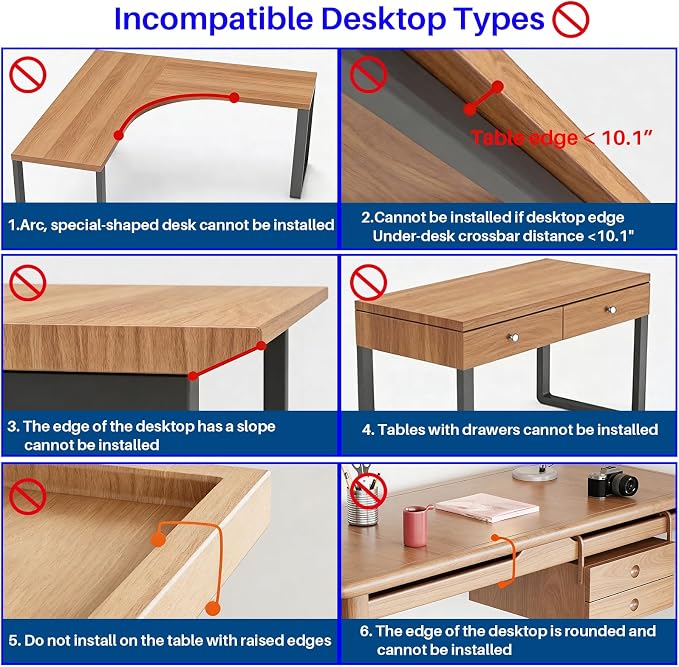BYMECOST No Drill Under Desk Laptop Mount, Metal Under Desk Storage Shelf | Laptop Storage Tray for Macbook, Mac Mini, Controllers and Cables, Anti-scratch Silicone, fits Office, Gaming, Workstations