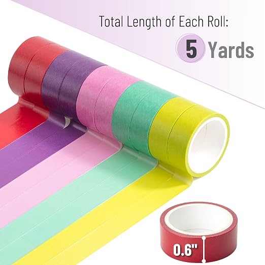 Mr. Pen- Washi Tape Set, 10 Rolls, 5 Yards/Roll, Washi Tape for Scrapbook | Arts, Crafts, Journals and Planners, Tropical Twirl