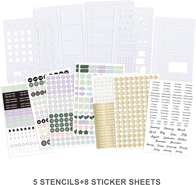 &And Per Se A5 Hardcover Dotted Notebook with 25+ Accessories - 6 Pens, Stickers, Stencils, Washi Tapes & Gift Box Included | Dotted Journal Kit for Beginners, Adults, Premium Gift Set (Pink)