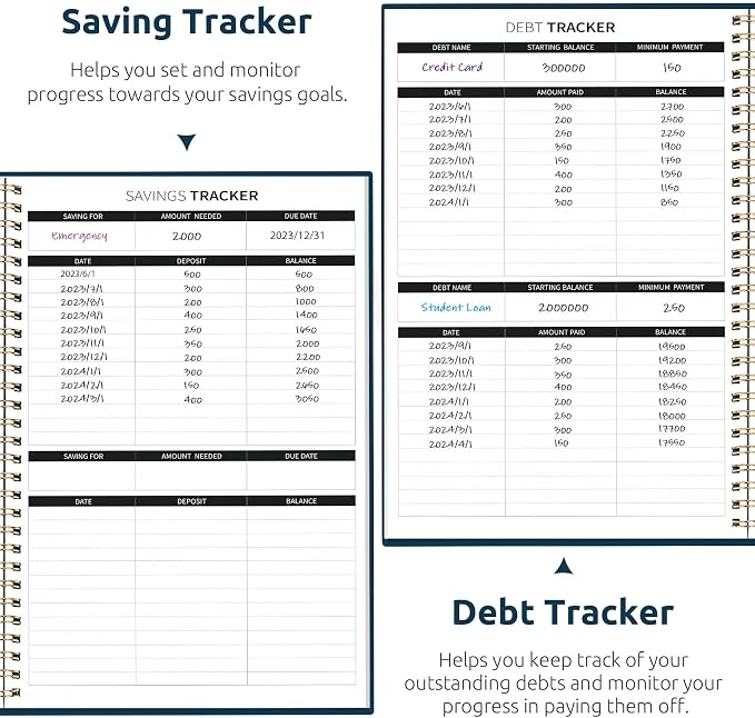 Budget Planner - Monthly Budget Book with Expense Tracker Notebook, Undated Bill Organizer & Finance Planner to Take Control of Your Money, Account Book to Manage Your Finances-Golden Flutter