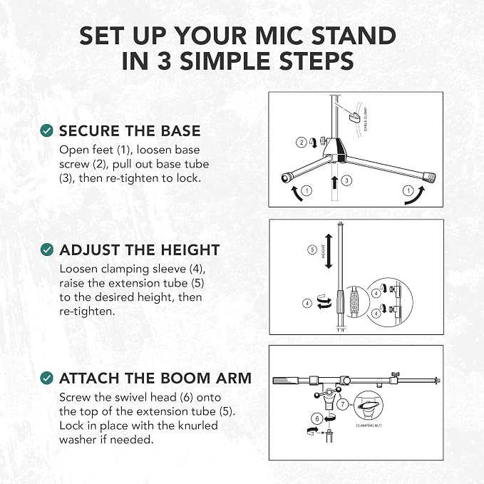 K&M König & Meyer 21090.500.55 Tripod Microphone Stands | Adjustable Telescoping 2-Piece Boom Arm | Professional Grade | Heavy Duty with Folding Leg Base | German Made | 2 Pack | Black