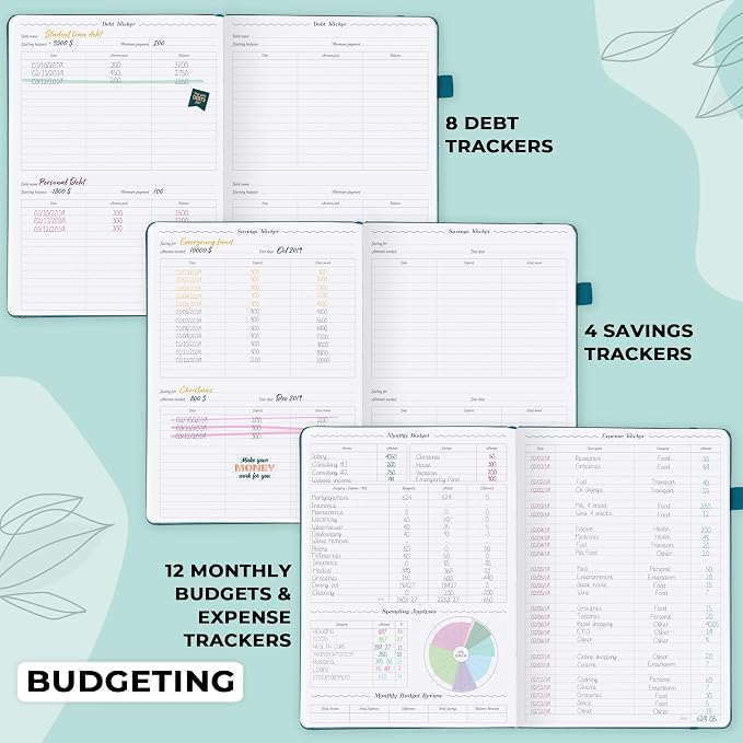 GoGirl Planner PRO Schedule - Undated Planner with Hourly Time Slots, Monthly, Weekly & Daily Organizer, Appointment Book for time Management, 7"x10" Hardcover, Lasts 1 Year - Aquamarine