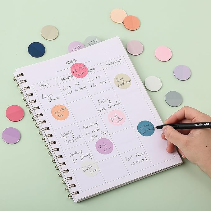 Mr. Pen- Round Transparent Sticky Notes, 560 Pcs, Pastel Colors, Round Translucent Sticky Notes, Stocky Notes for Bible Journaling