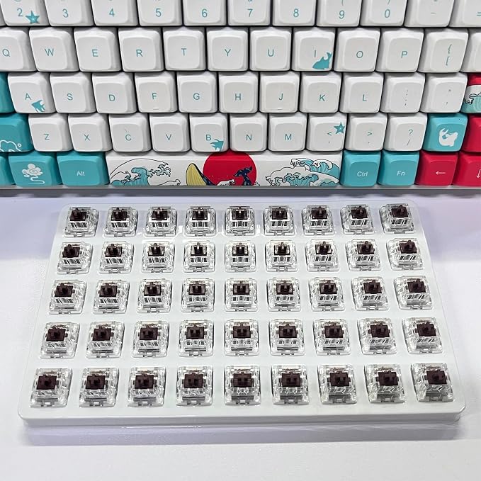 Mechanical Gaming Keyboard Brown Switches,3 Pin 50gf RGB SMT Tactile Switch,Dustproof and Waterproof Switch (Brown,72PCS)